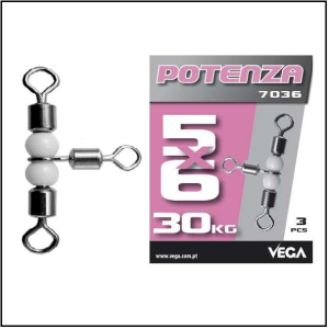 Vega 7036 - Cross line roller swivel with pear beads