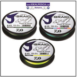 Linha DAIWA J-BRAID X4 MULTI-COLOUR 300 MT.