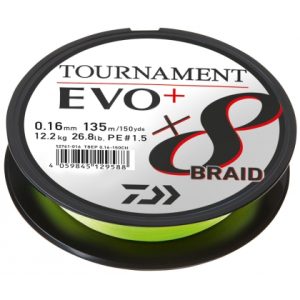 LINHA daiwa Tournament 8 Braid EVO + verde escuro 270mts.