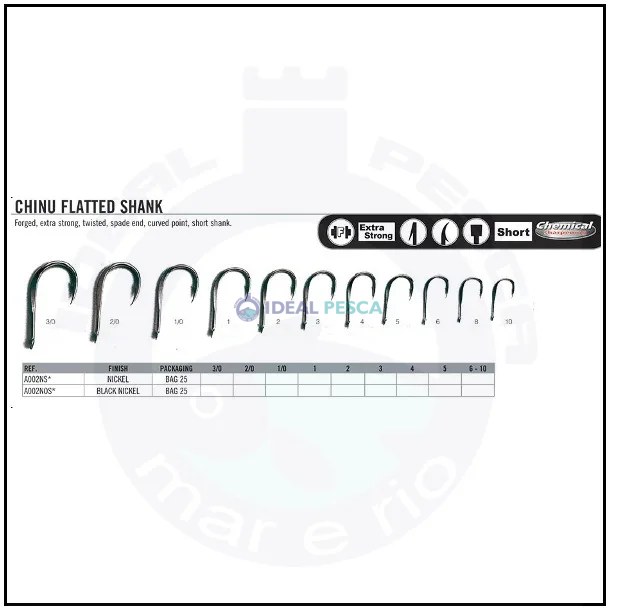 Anzol ASARI CHINU FLATTED SHANK a002nos