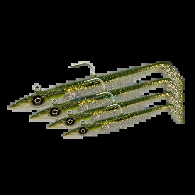 SANDEEL V2 14CM 33G SINKING GREEN SILVER 2+1