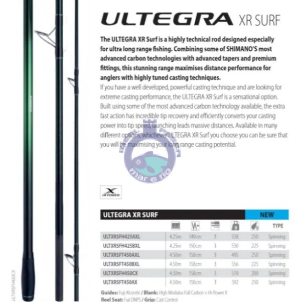 Cana shimano Ultegra XR Surf Hibrida 4,25m 225g 3pc Low Rider