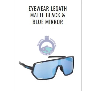 Óculos de Sol Desportivos Lesath – Preto Mate & Lentes Azuis Espelhadas