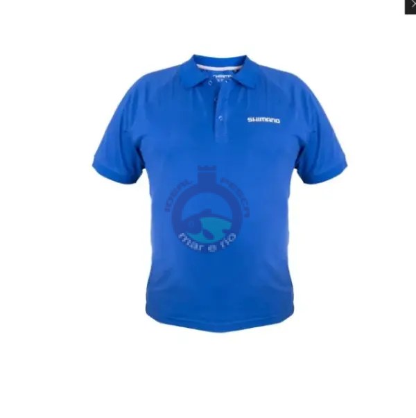 T-shirt Polo Shimano Azul de Manga Curta para Homem